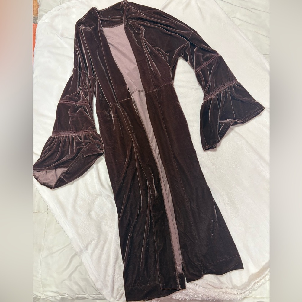 Elegant Velvet Brown Robe